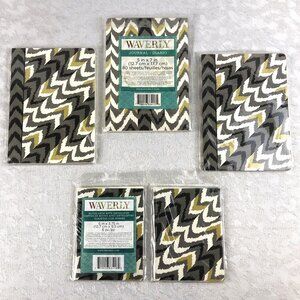 Waverly Notecards & Journals Camo Gray-Gold-Black (Set of 12 Cards & 3 Journals)